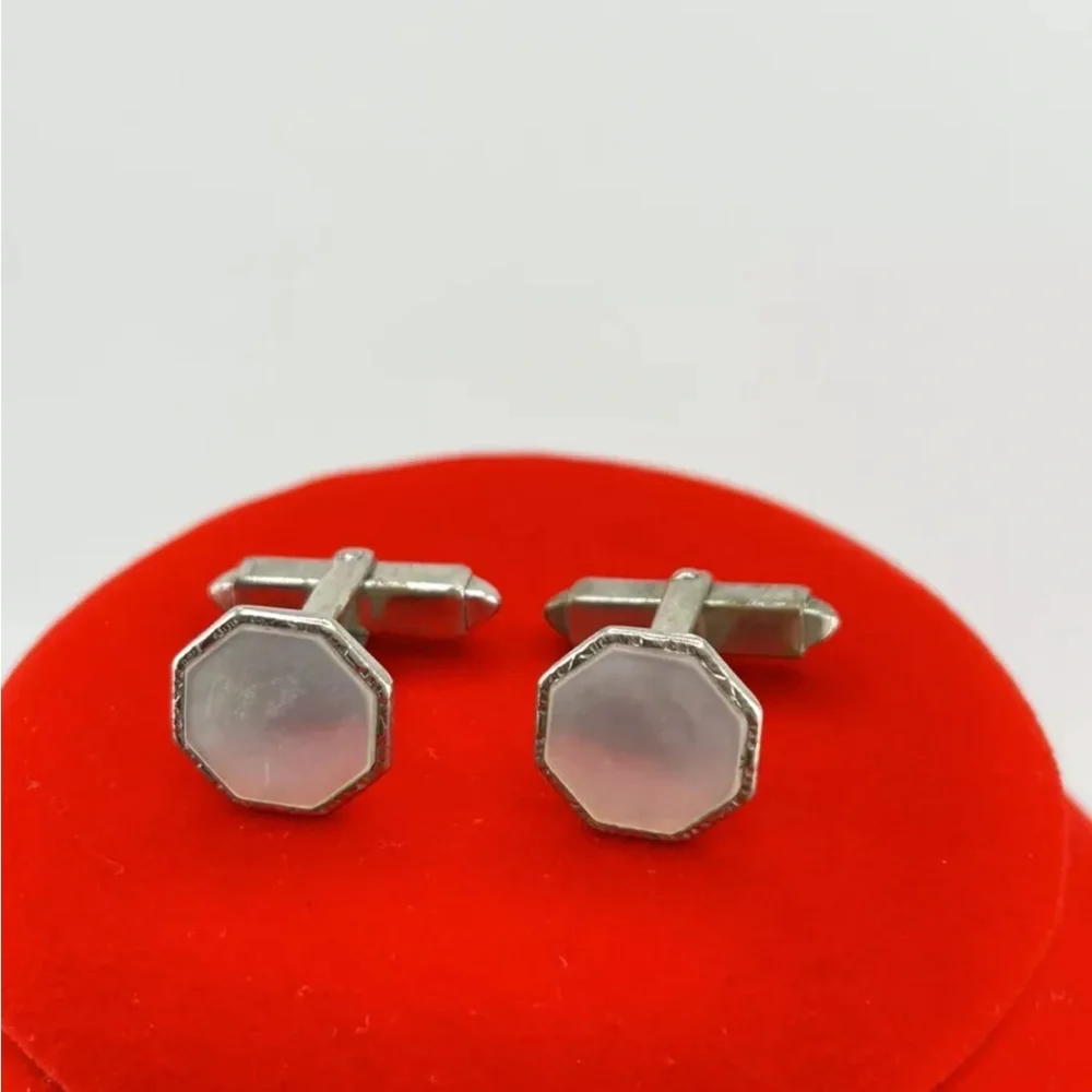 Square Octagon Mother Of Pearl Cufflinks For Men